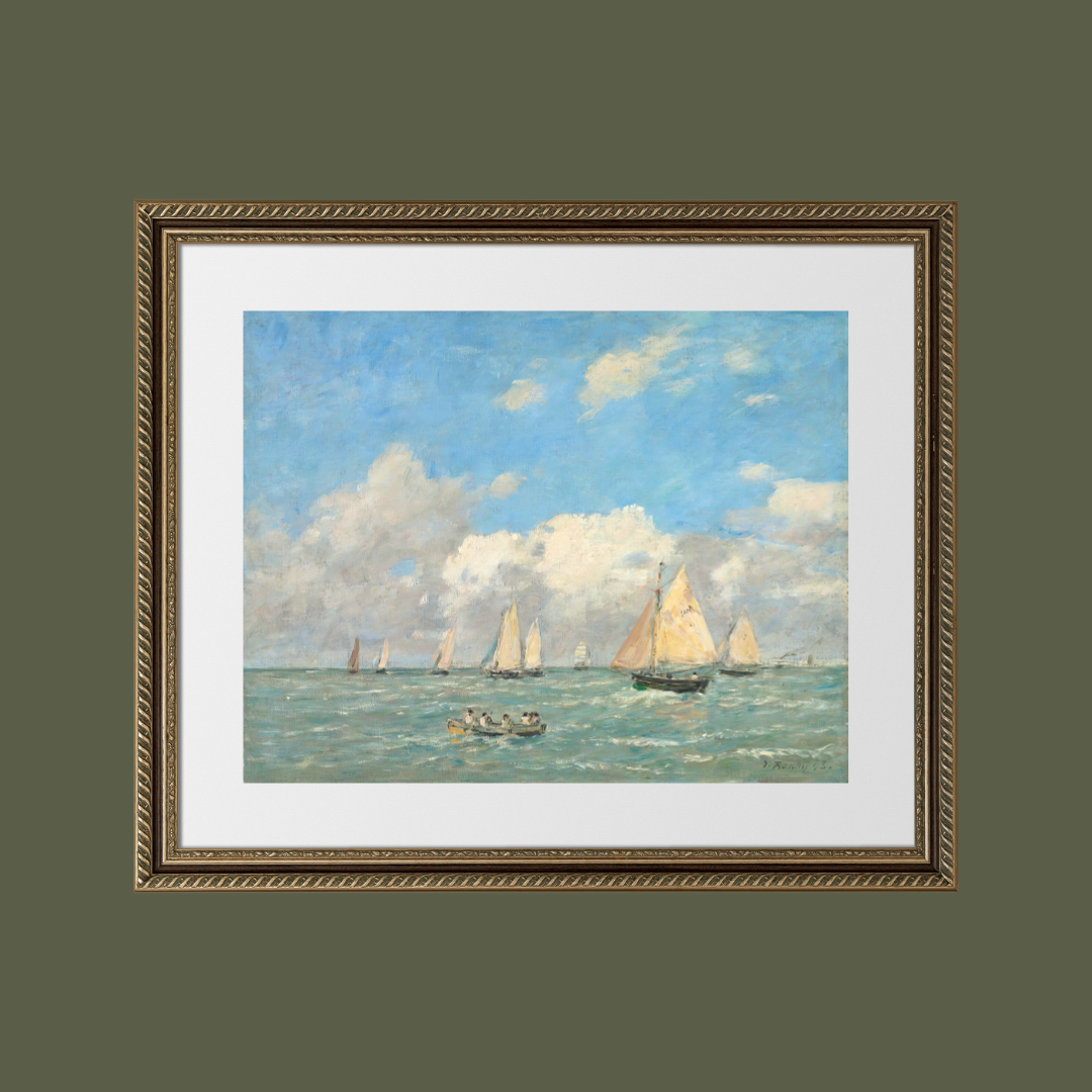 "La Sortie Des Barques À Trouville" by Eugène Boudin Print