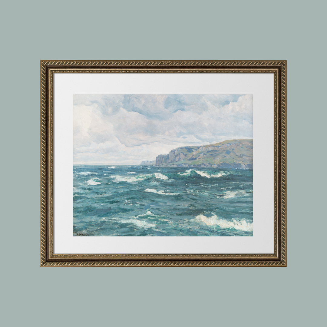 North Sea Coast Antique Art Print