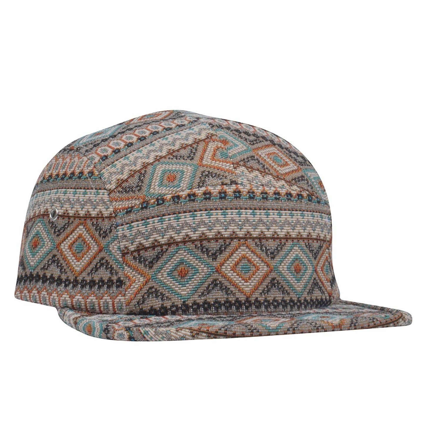 Hatphile Multi Color Jacquard 5 Panel Hat Camp Cap