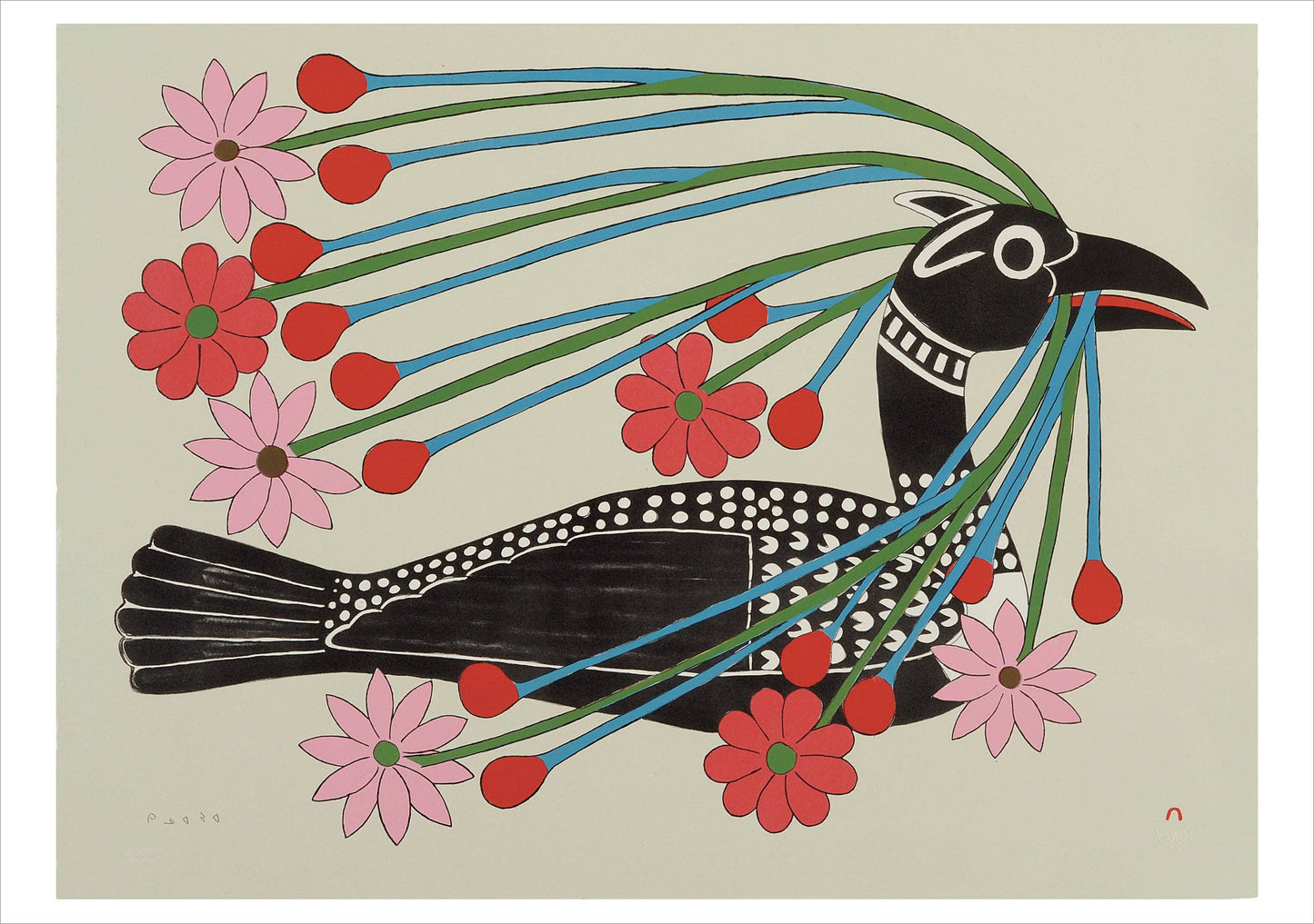 Kenojuak Ashevak: Courting Loon Birthday Card