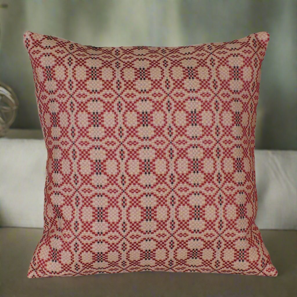 Kendall Jacquard Red Pillow Cover 18"