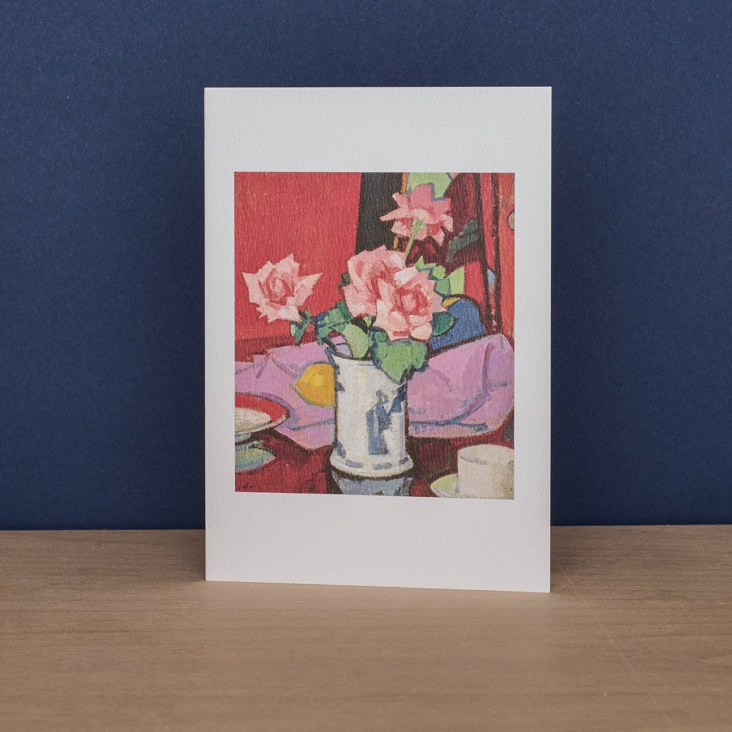 The Blue Jug & Pink Roses, Chinese Vase