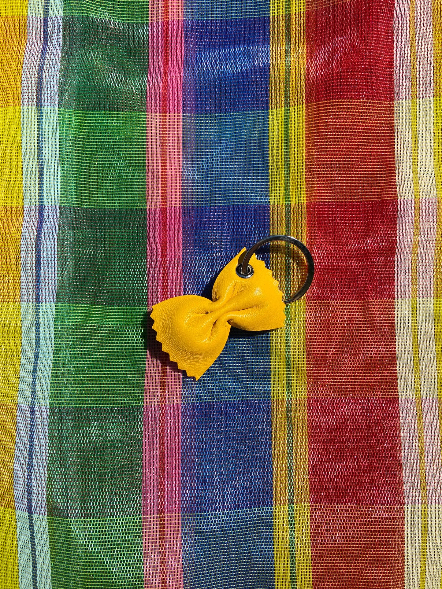Farfalle Leather Keychain - Egg Yolk