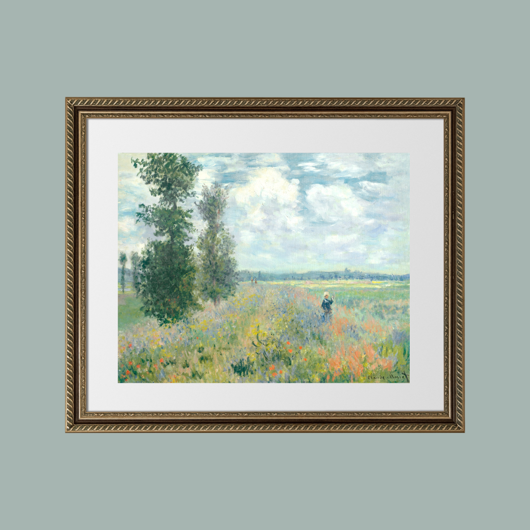 Poppy Fields Near Argenteuil Antique Art Print
