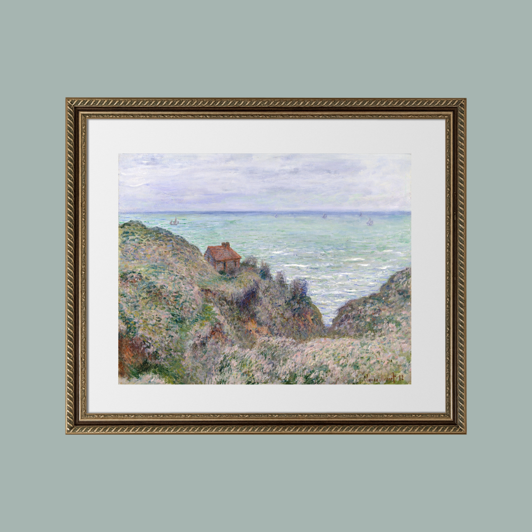 Cabin at the Sea Antique Art Print