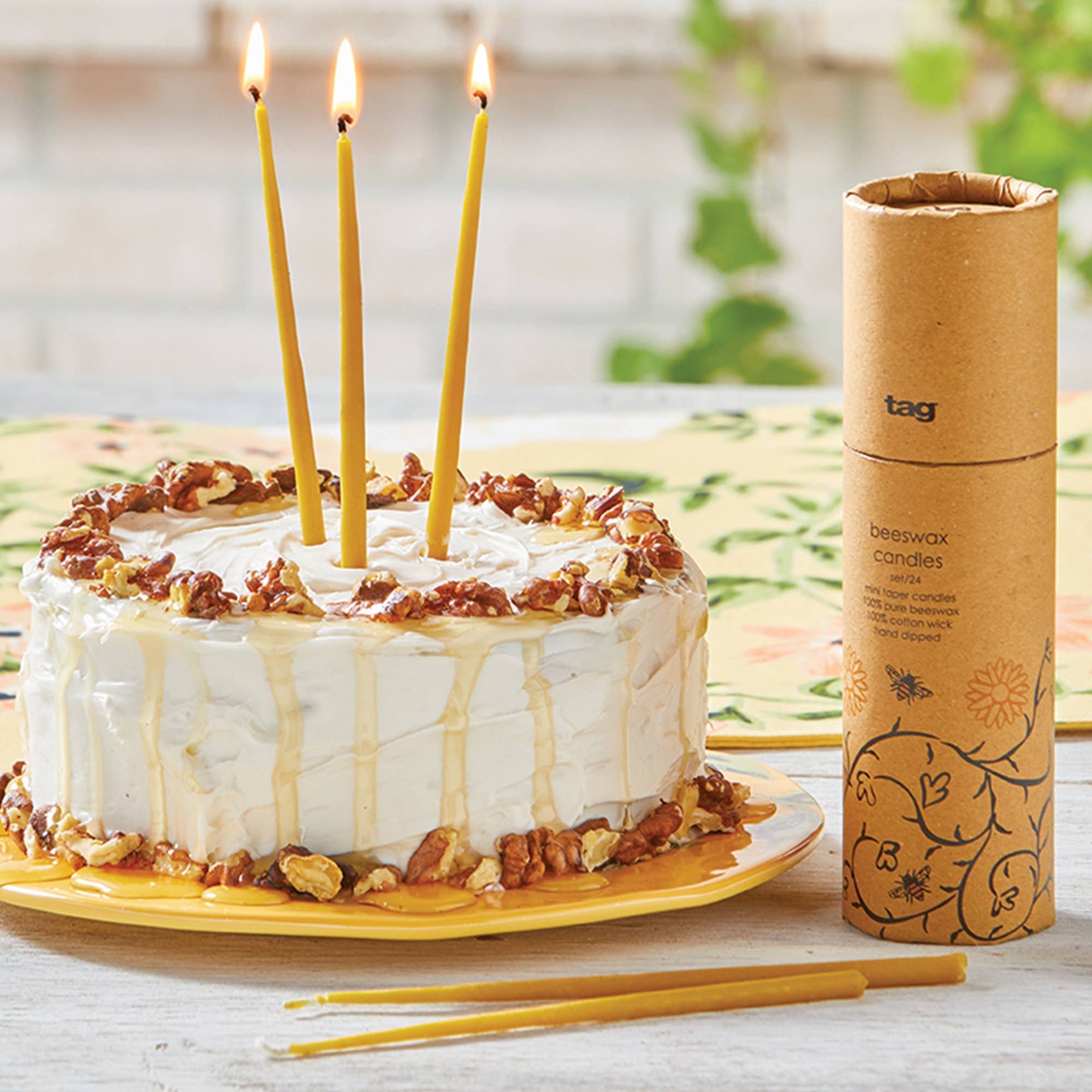 Beeswax Mini Tapers Set of 24 - Honey
