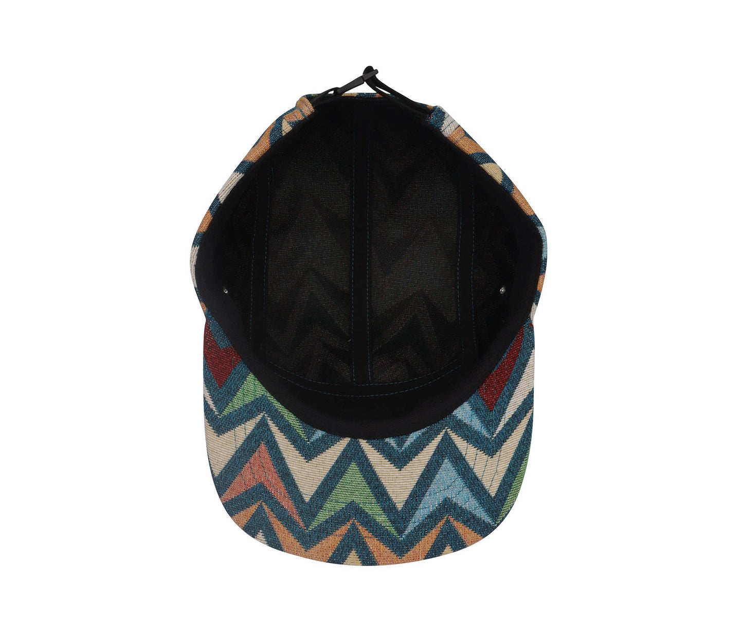 Hatphile Be Still and Know Zigzag Jacquard 5 Panel Hat Camp Cap: Blue