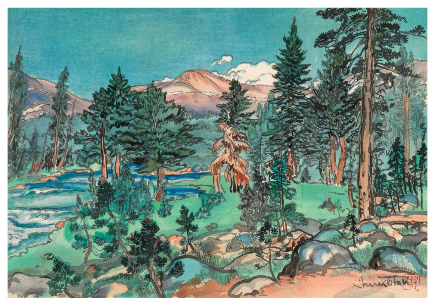 Chiura Obata: Clouds, Upper Lyell Trail Notecard