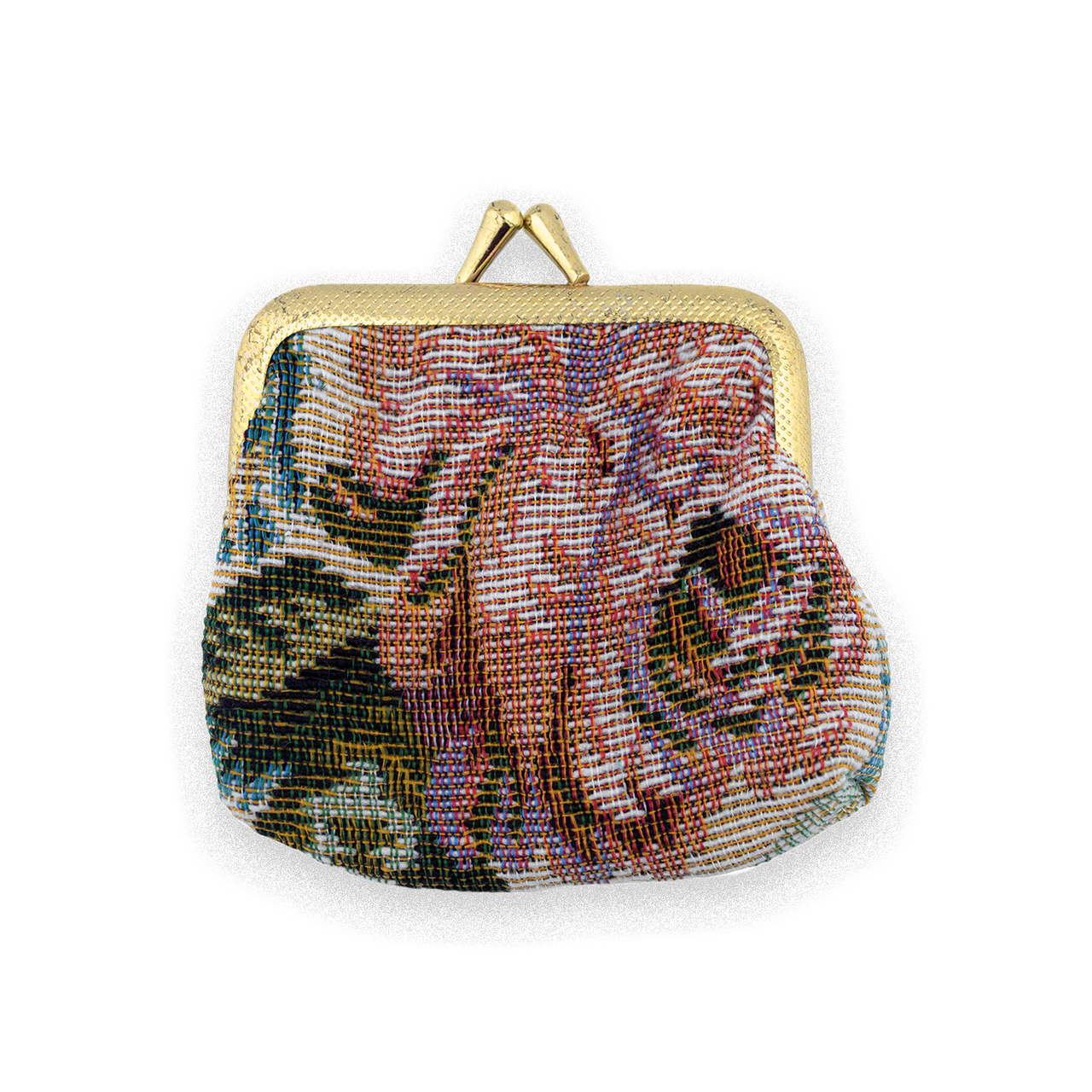Brocade Coin Pouch with Rainforest Lily Design
