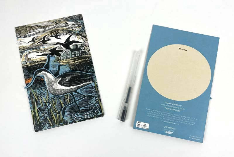 Avocets at Blakeney Concertina Card - Angela Harding