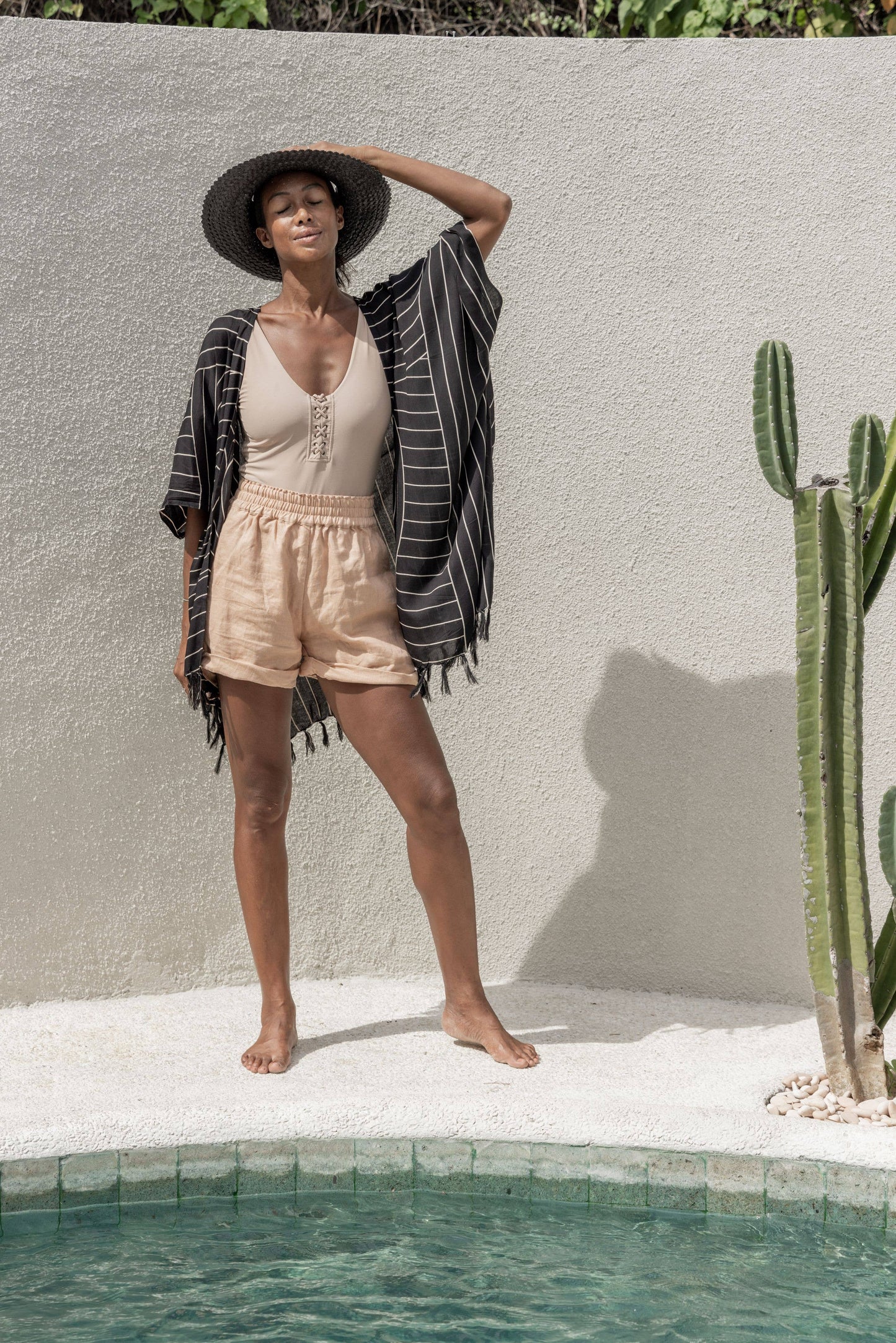 Holiday Papale Sun Hat in Black