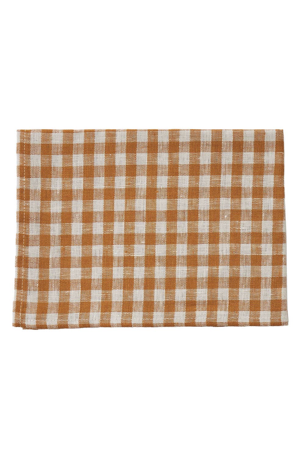 Linen Kitchen Cloth -- Orange Check
