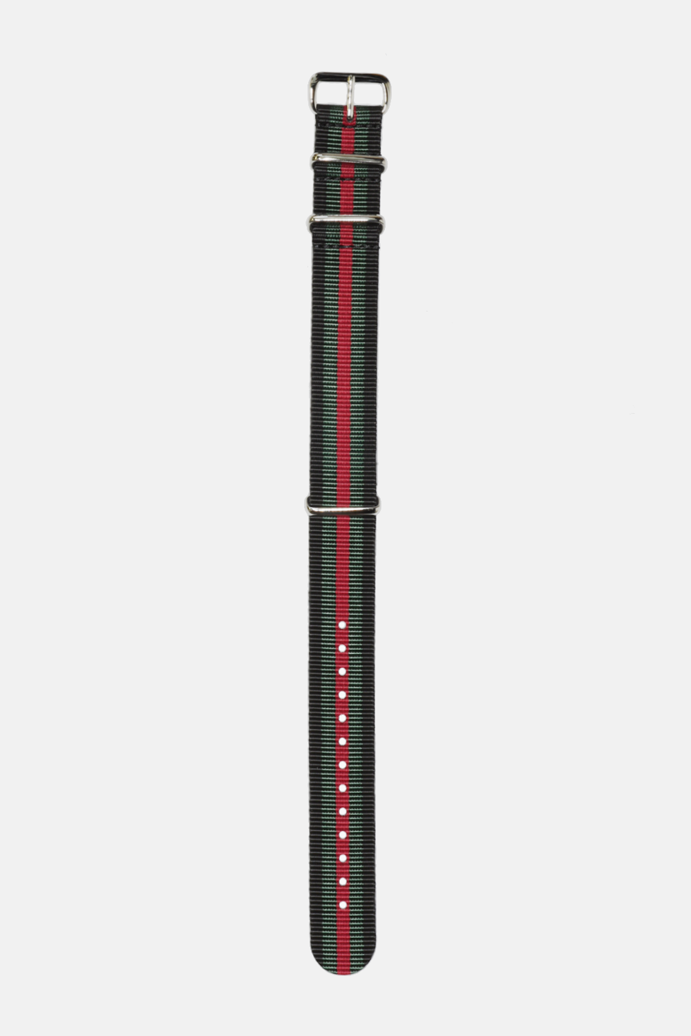 18mm // 20mm Green Red Striped Nato Strap: 20mm