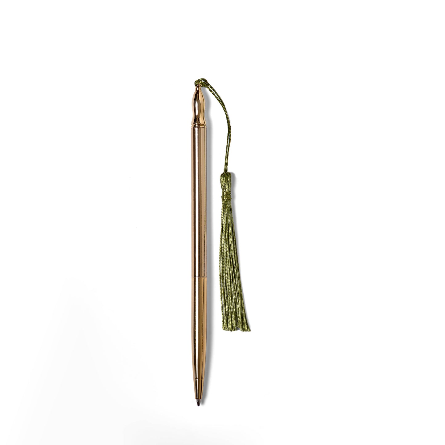 24k Gold Plated Ballpoint Pen - Green Tassel