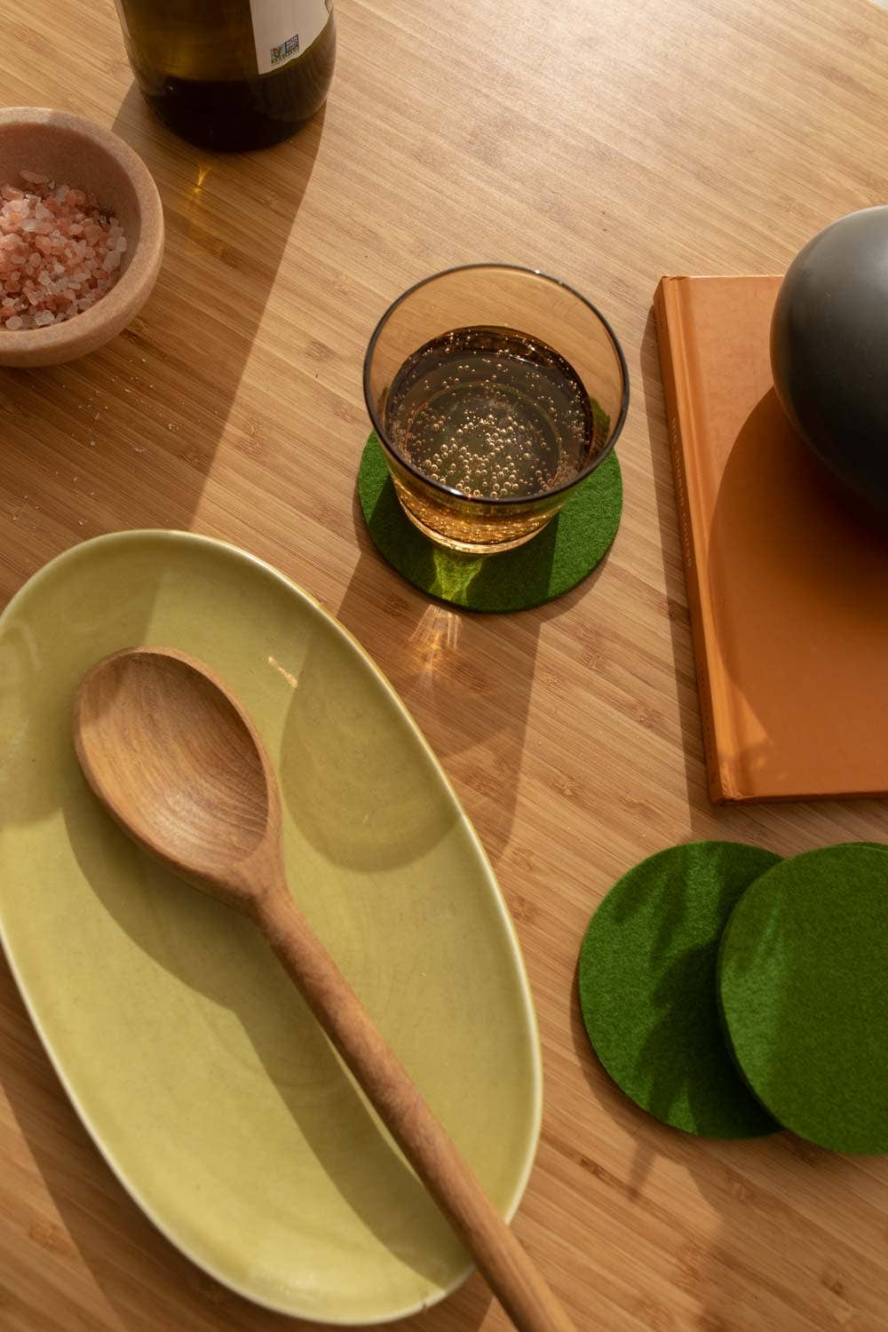 Bierfilzl Merino Wool Felt Round Coaster - Loden Green
