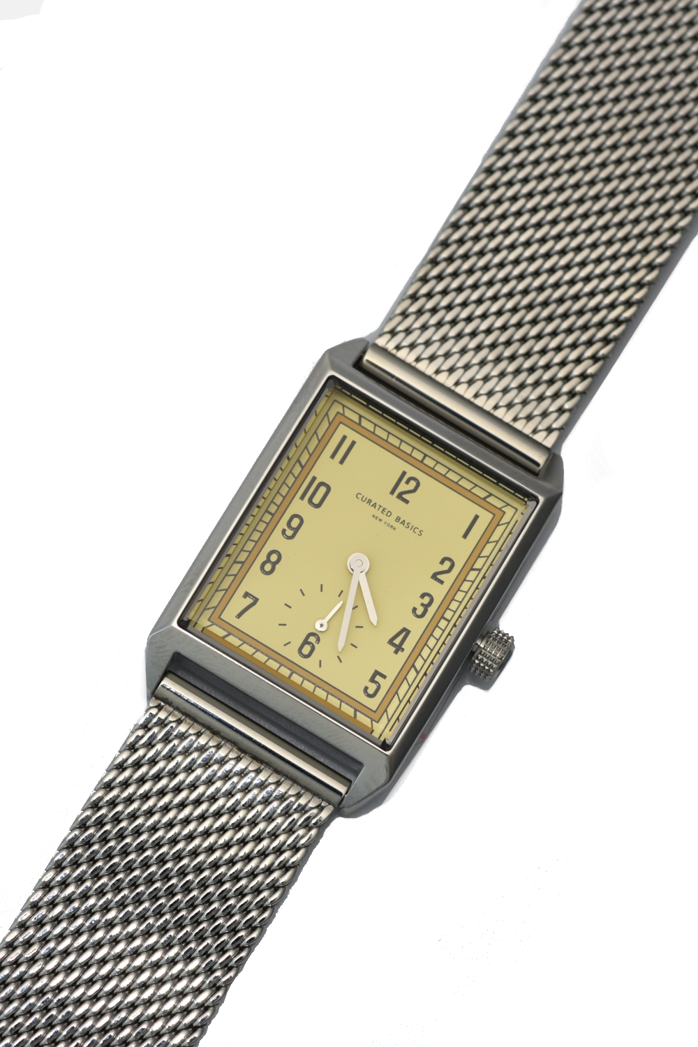 Classic Rectangular Watch -- Steel Mesh