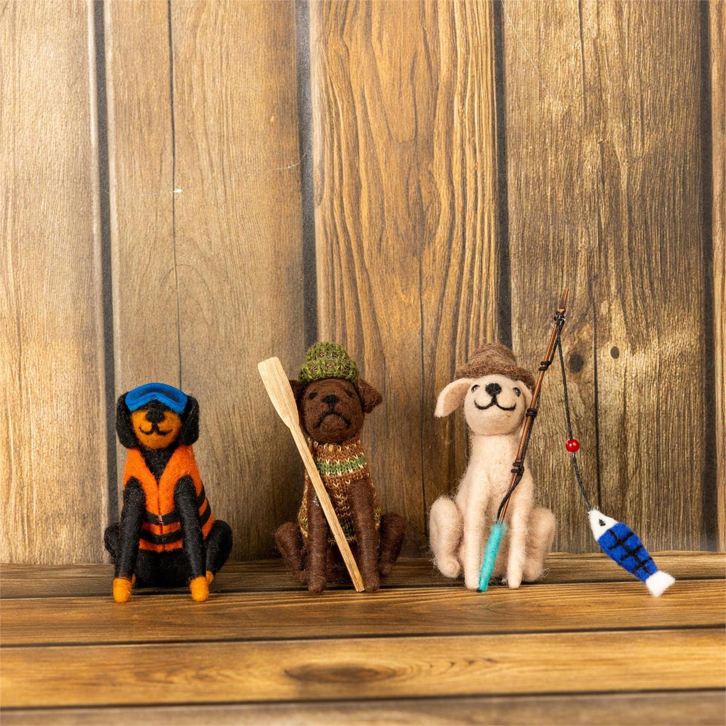 Fishing Dog Ornaments - 3 Styles