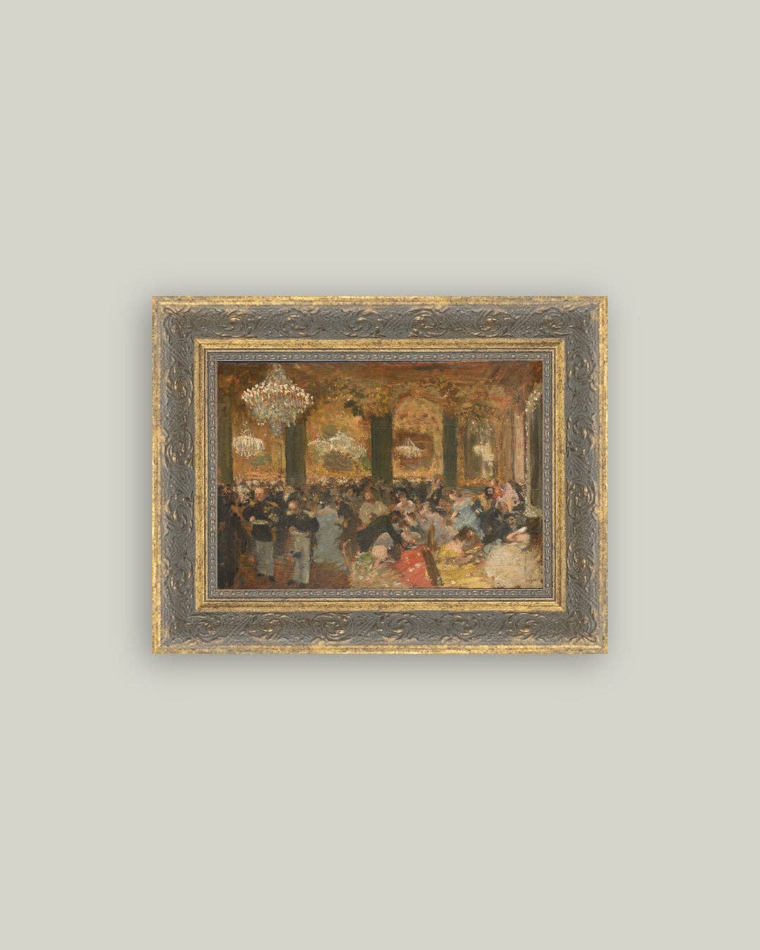 Dinner at the Ball Framed Antique Art