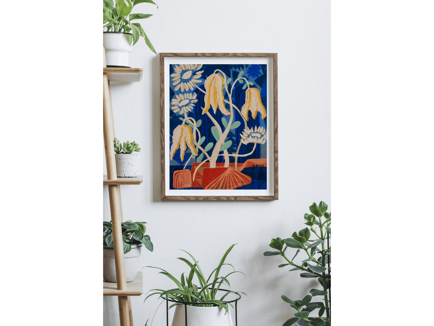 Retro Yellow Bell Flower Print