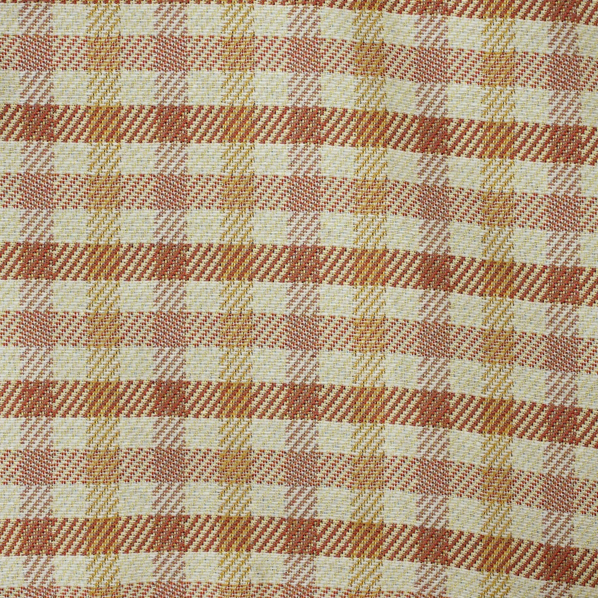 Gingham Jacquard Squared Makeup Bag – Terracotta & Orange (Zia)