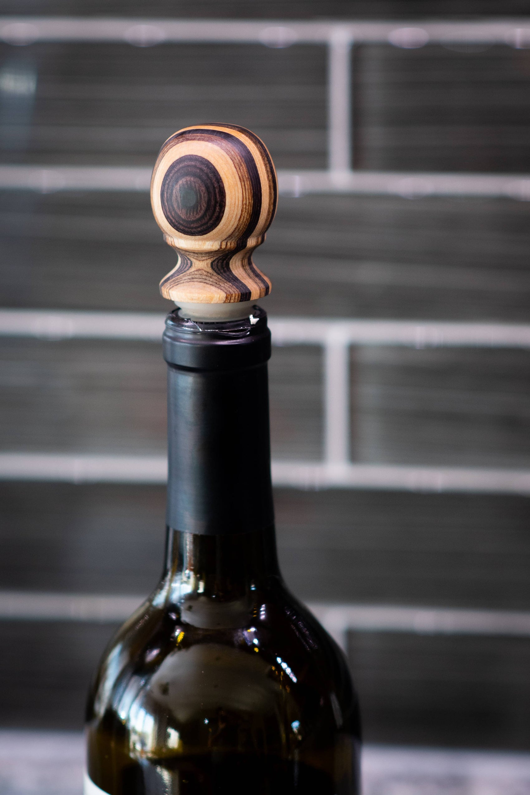 3" Natural Pakka Bottle Stopper - Carded