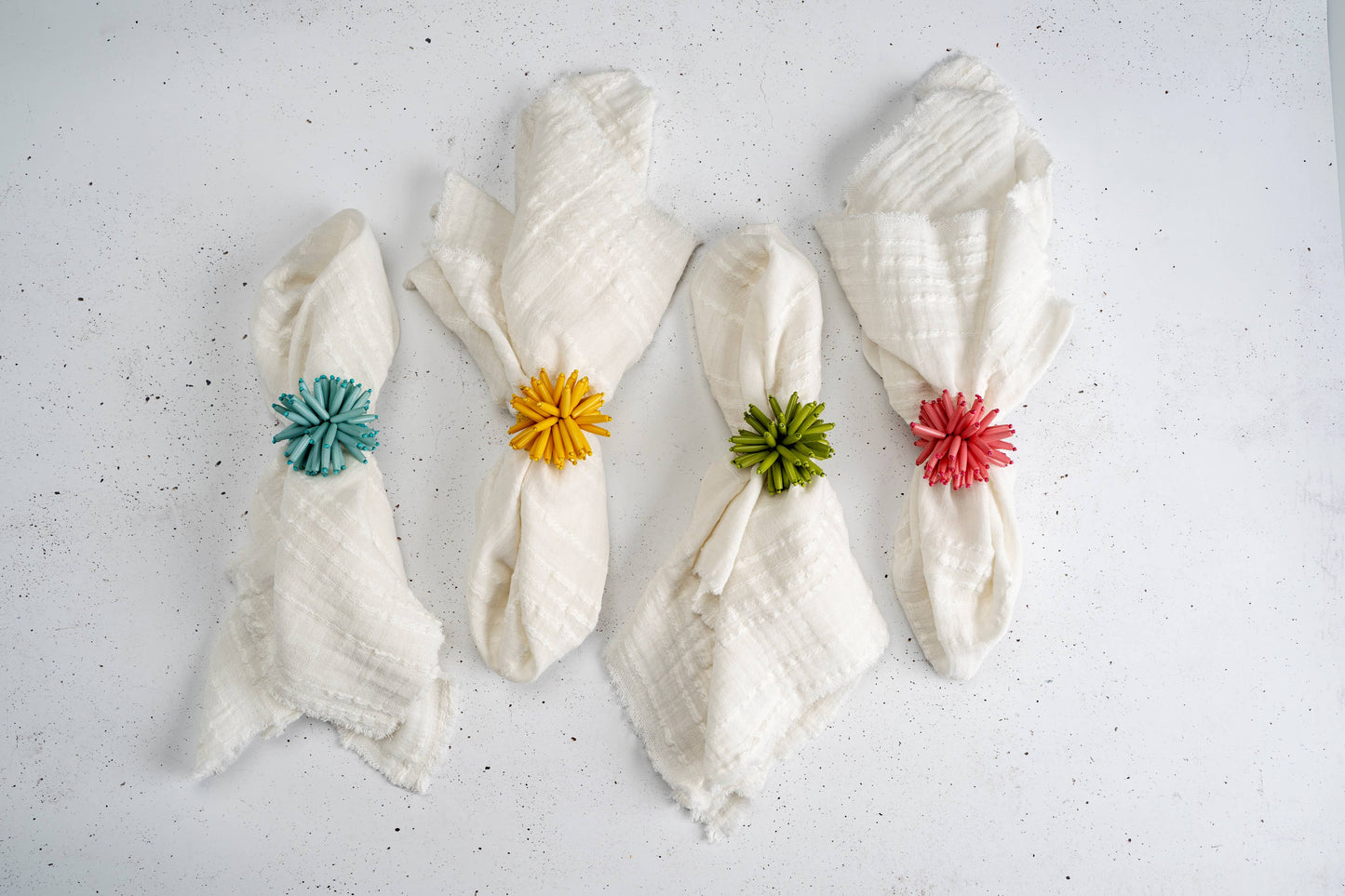 Corsica Beaded Napkin Ring Green