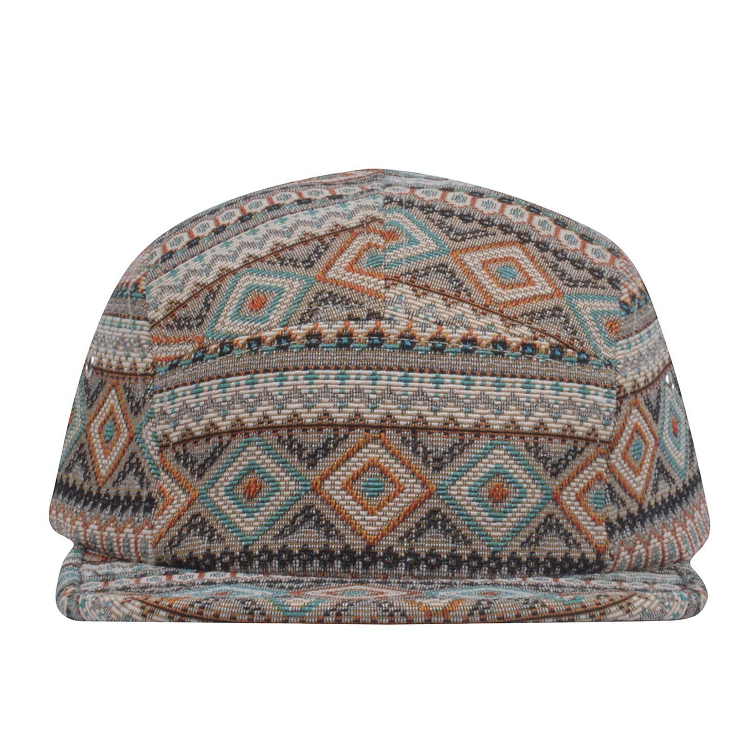 Hatphile Multi Color Jacquard 5 Panel Hat Camp Cap