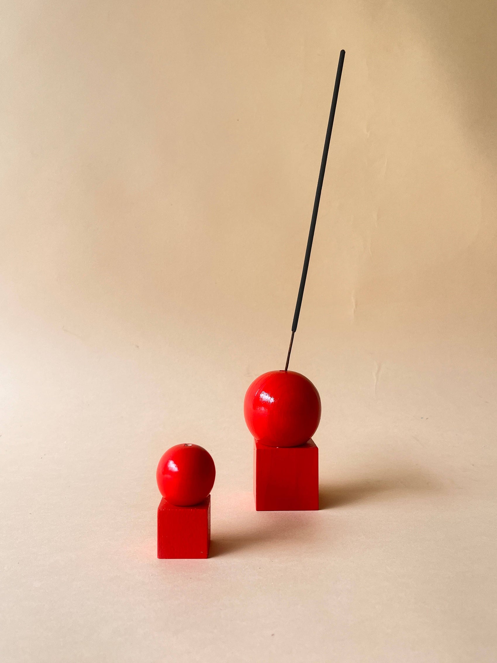 Wooden Incense Holder - Lollipop Red