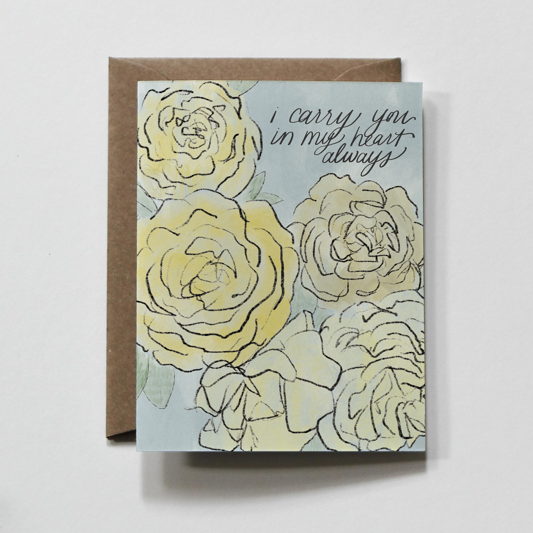 Heart Always | Blue Floral Sorry & Sympathy Greeting Card