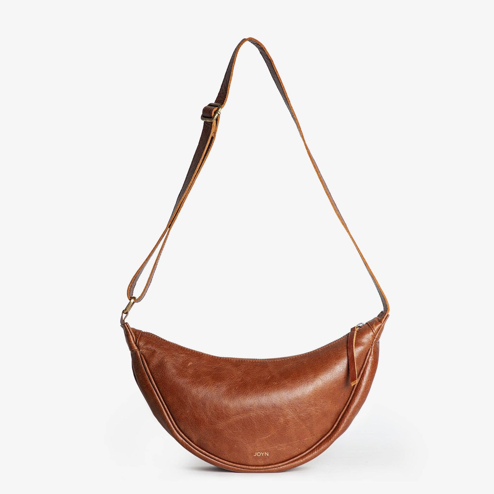Pebbled Leather Moon Sling Bag - Vintage