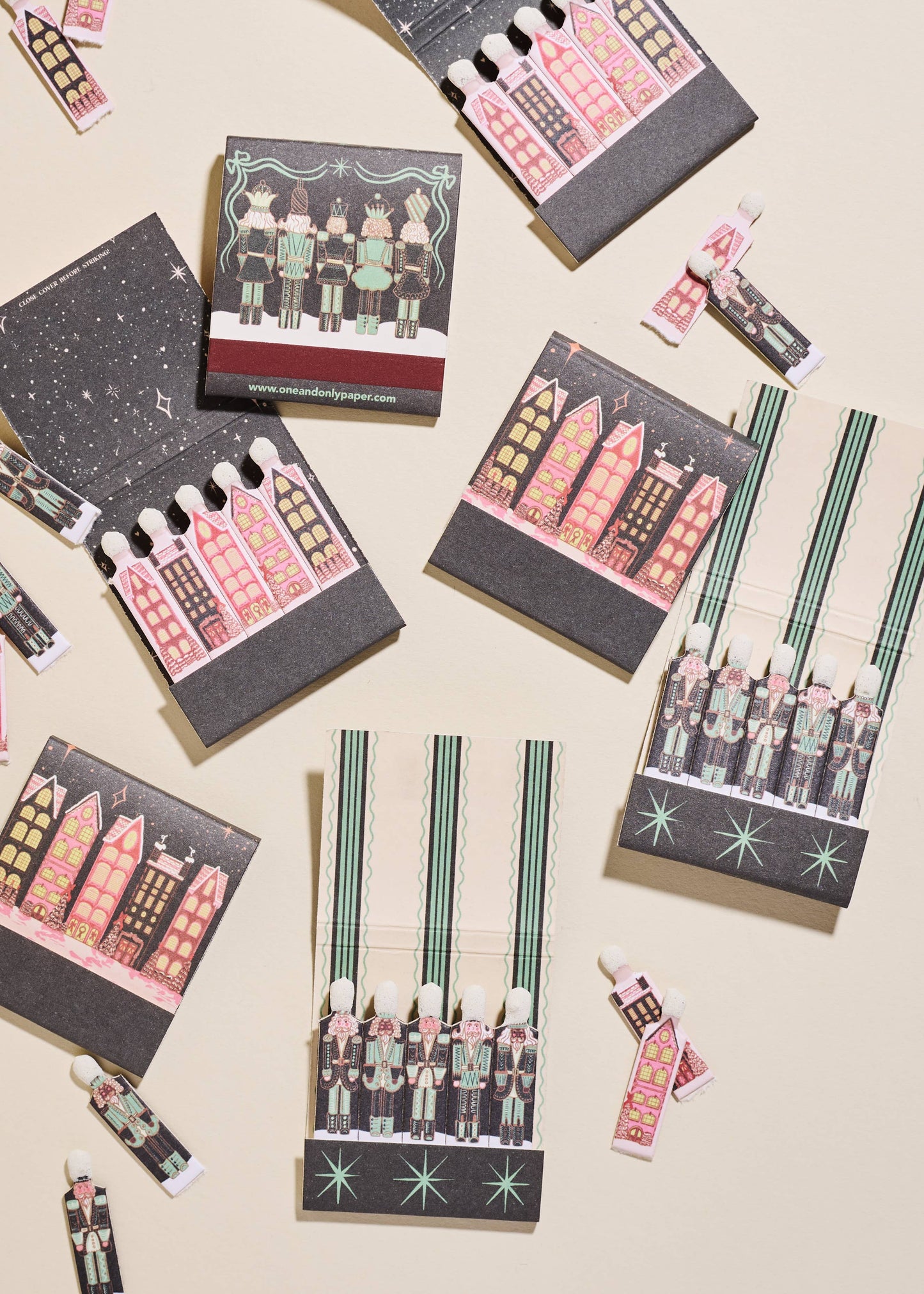 Wintry Village Printed 10 Stem Matchbook