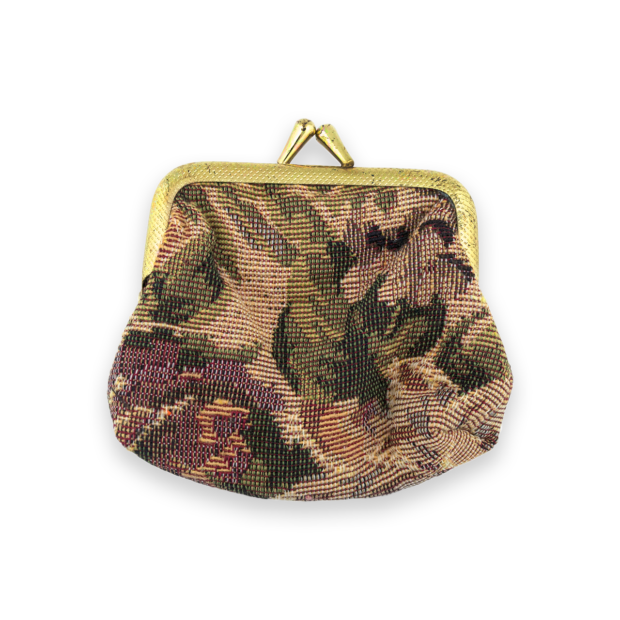 Brocade Coin Pouch with Sepia Petal Design