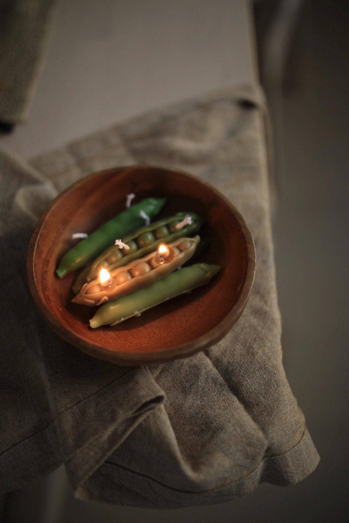 Realistic Pea Pod Beeswax Candle