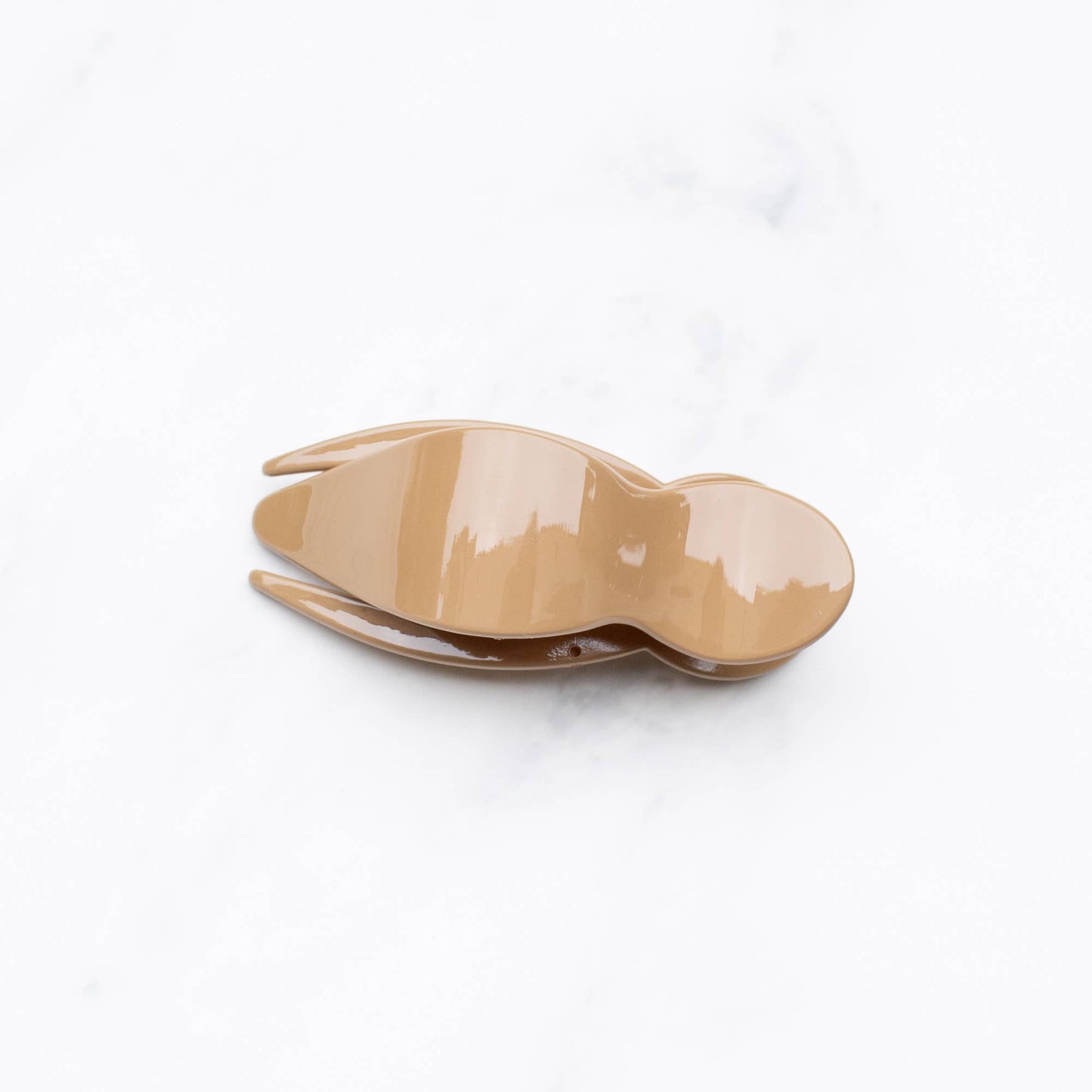 Glossy Bonnie Side Hair Claw Clip: Coral Brick