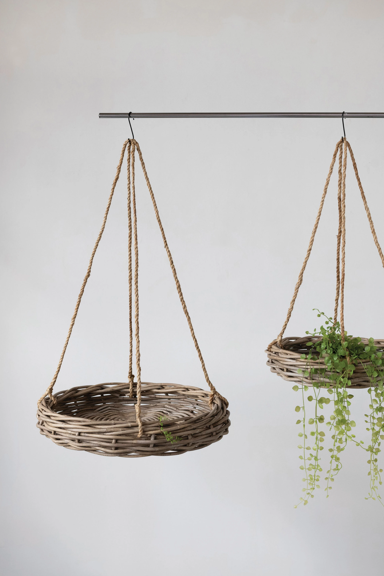 Hand-Woven Hanging Rattan Baskets