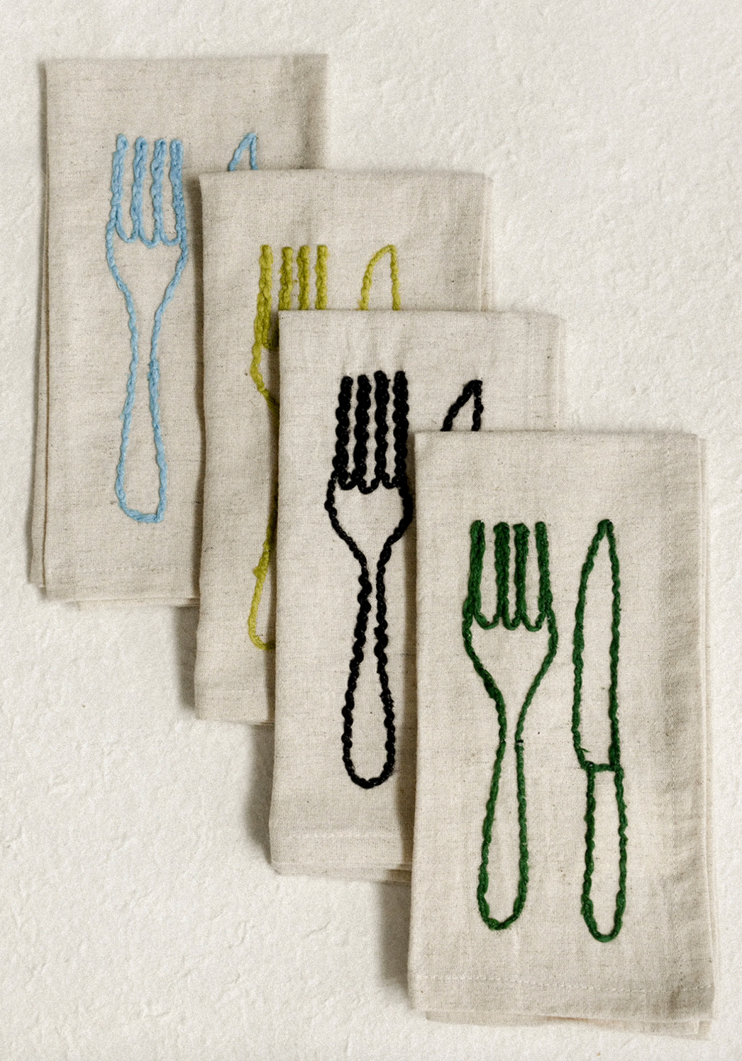 Embroidered Utensil Napkins - Set of 4