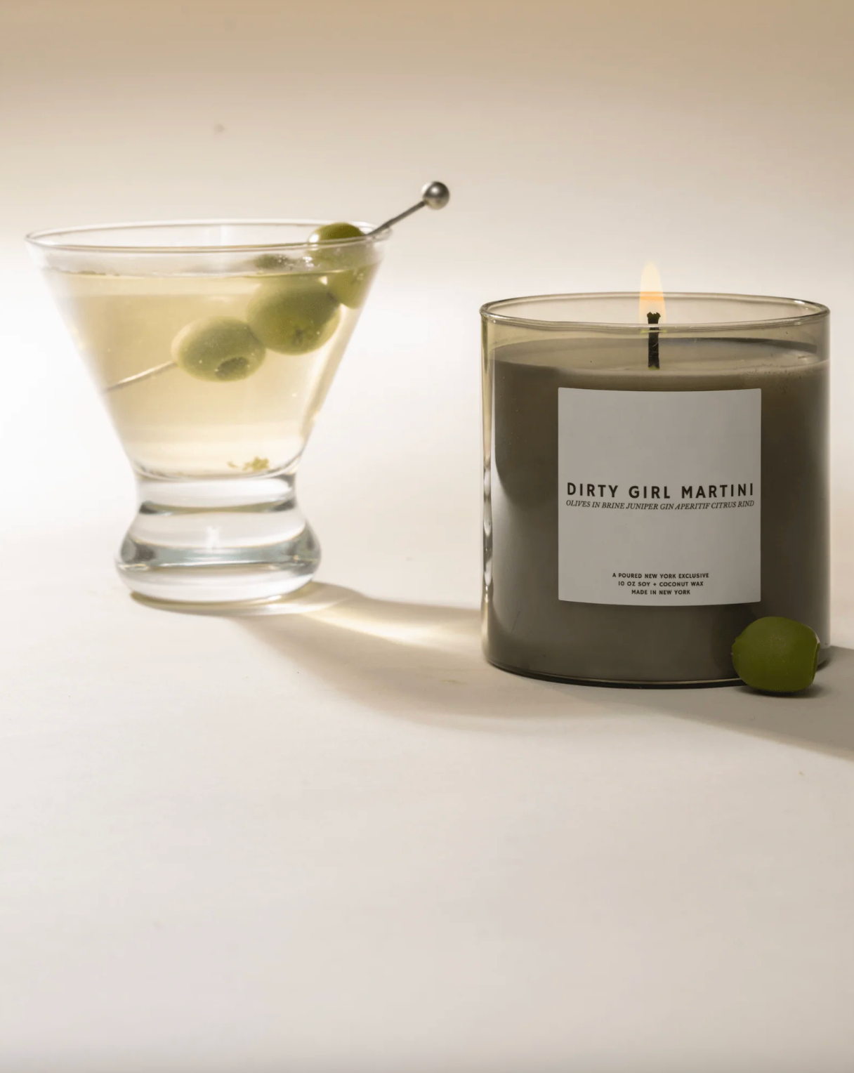 Dirty Girl Martini Candle by Poured NY