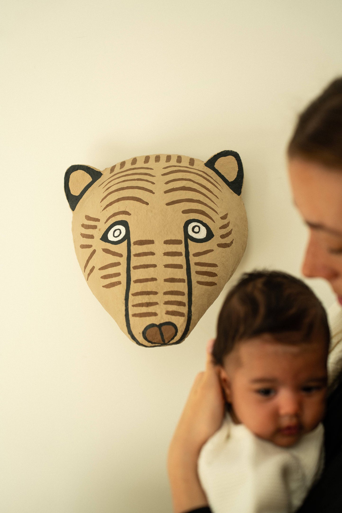 Cotton Mache Wall Trophy, Raccoon