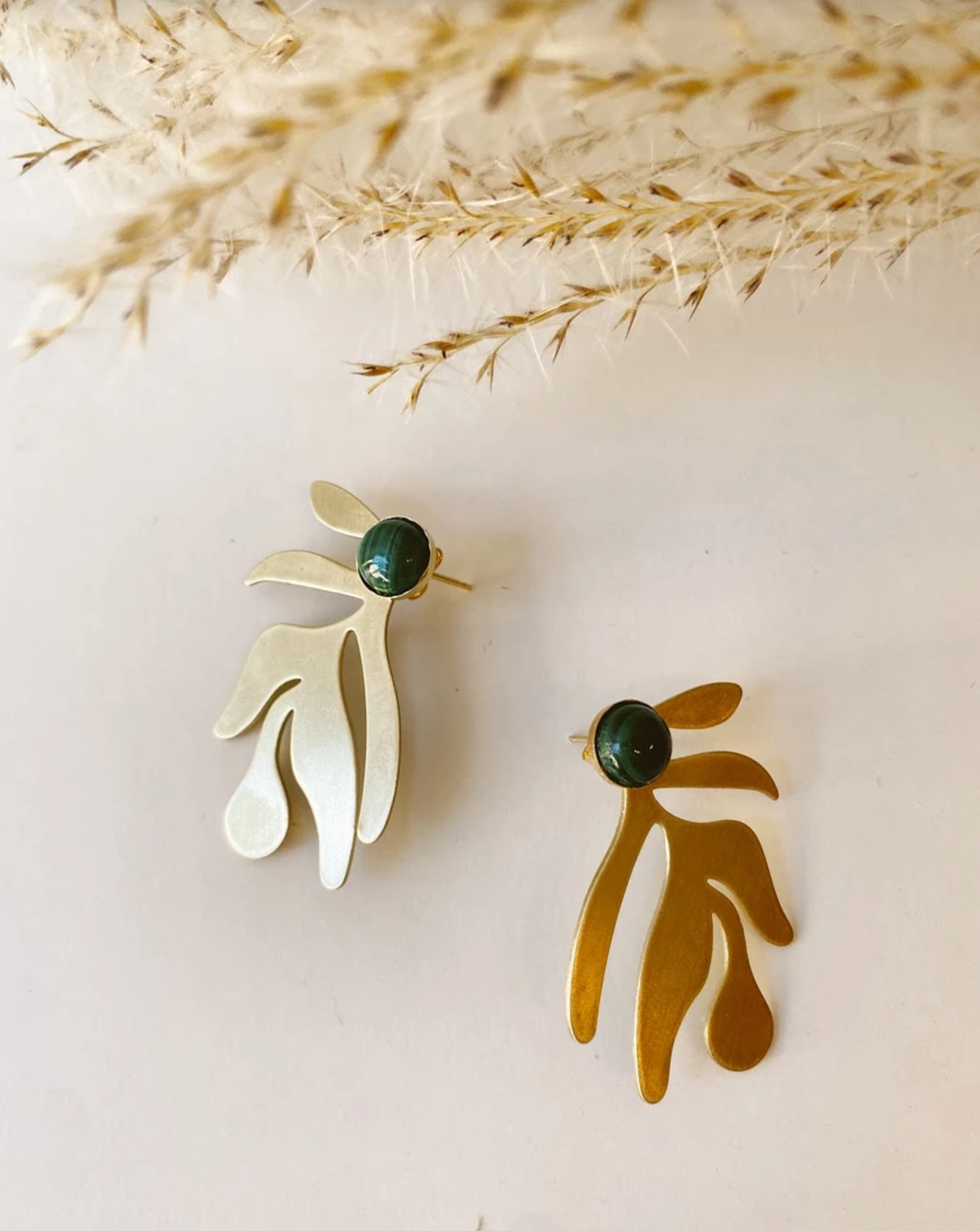 Matisse Earrings: Dalmatian Jasper (cream/black)