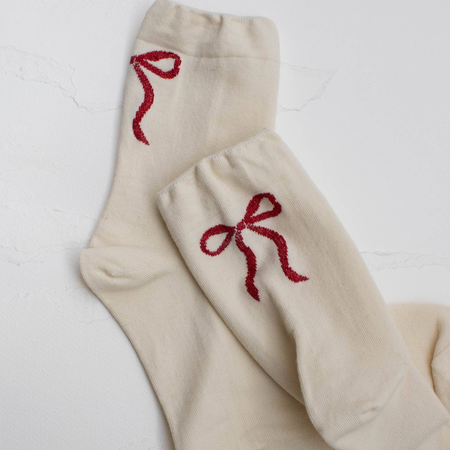 Holiday Ribbon Bow Socks