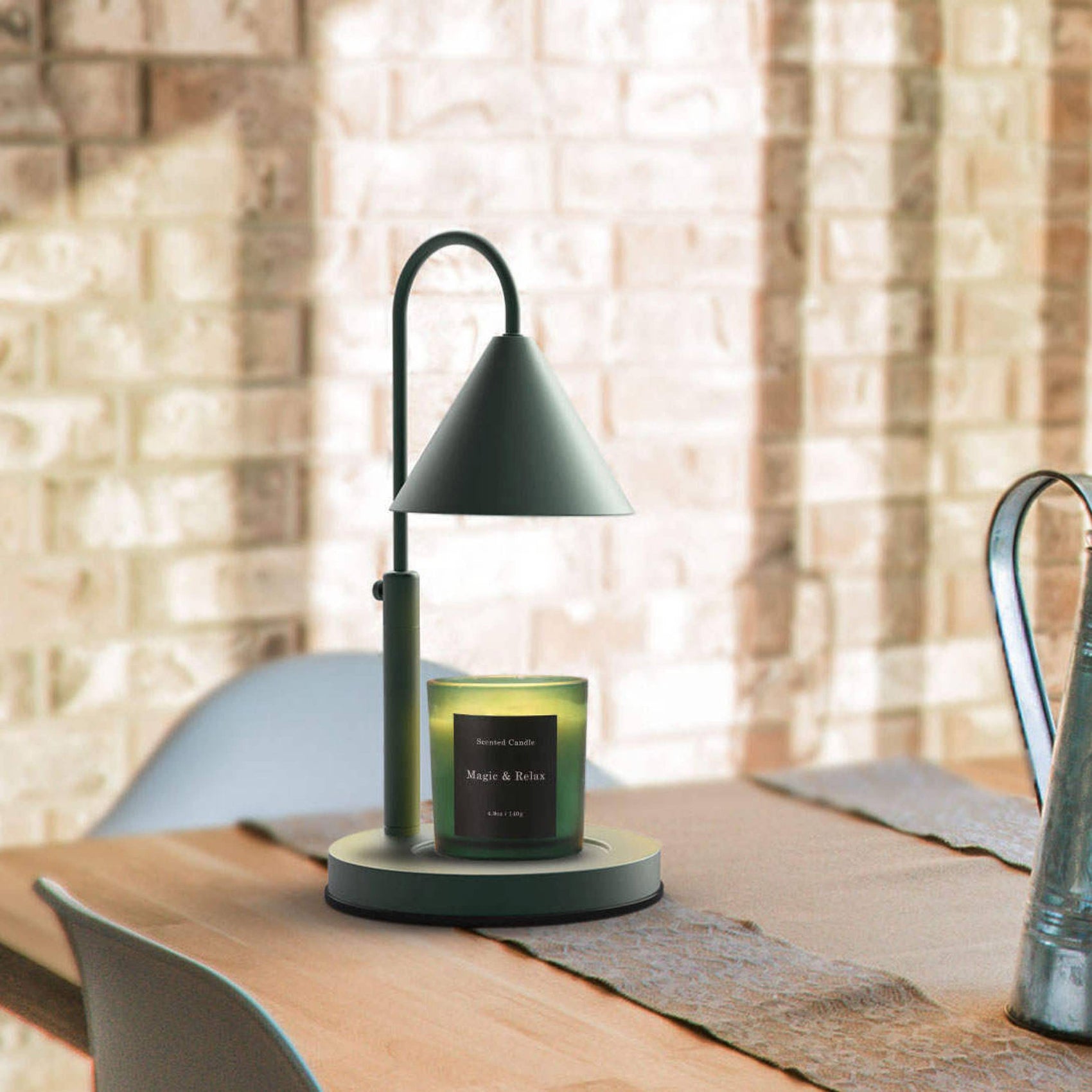 Adjustable Candle Warmer lamp with Dimmer and Timer : Green