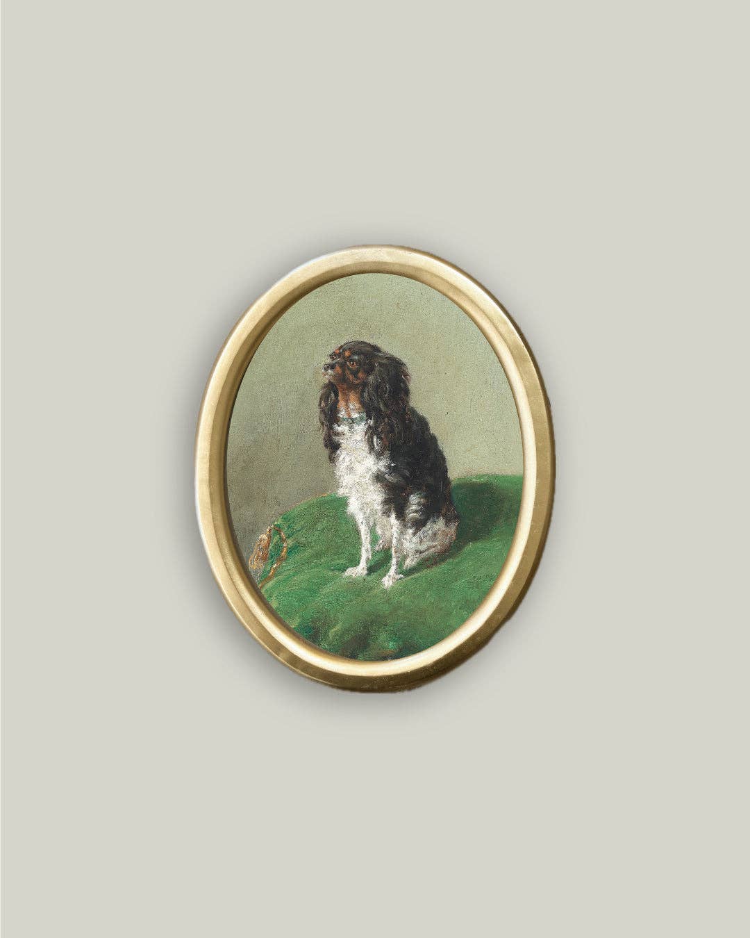 Vintage Dog in Oval Frame