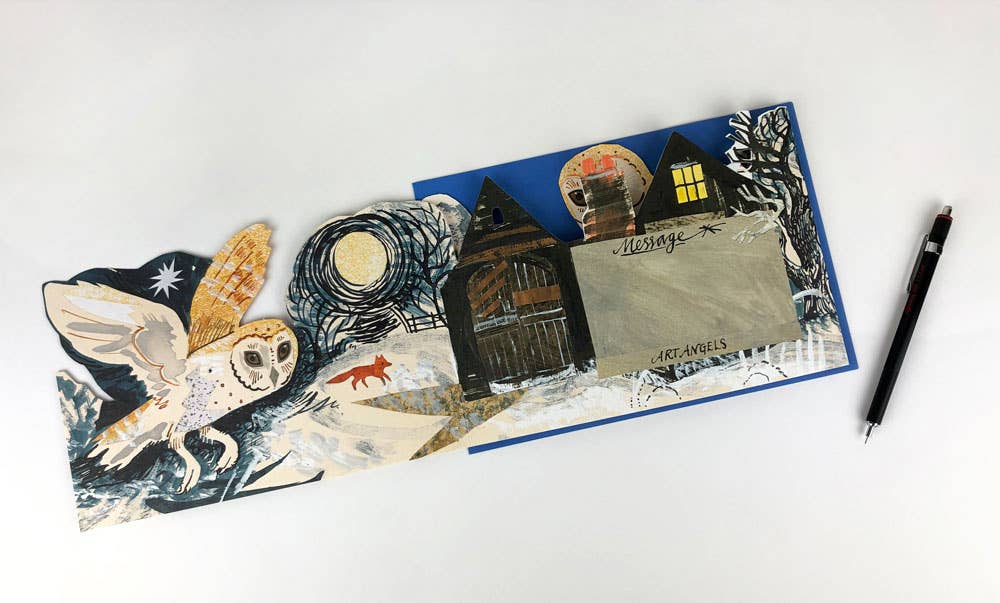 Silent Flight Collage Card - Mark Hearld