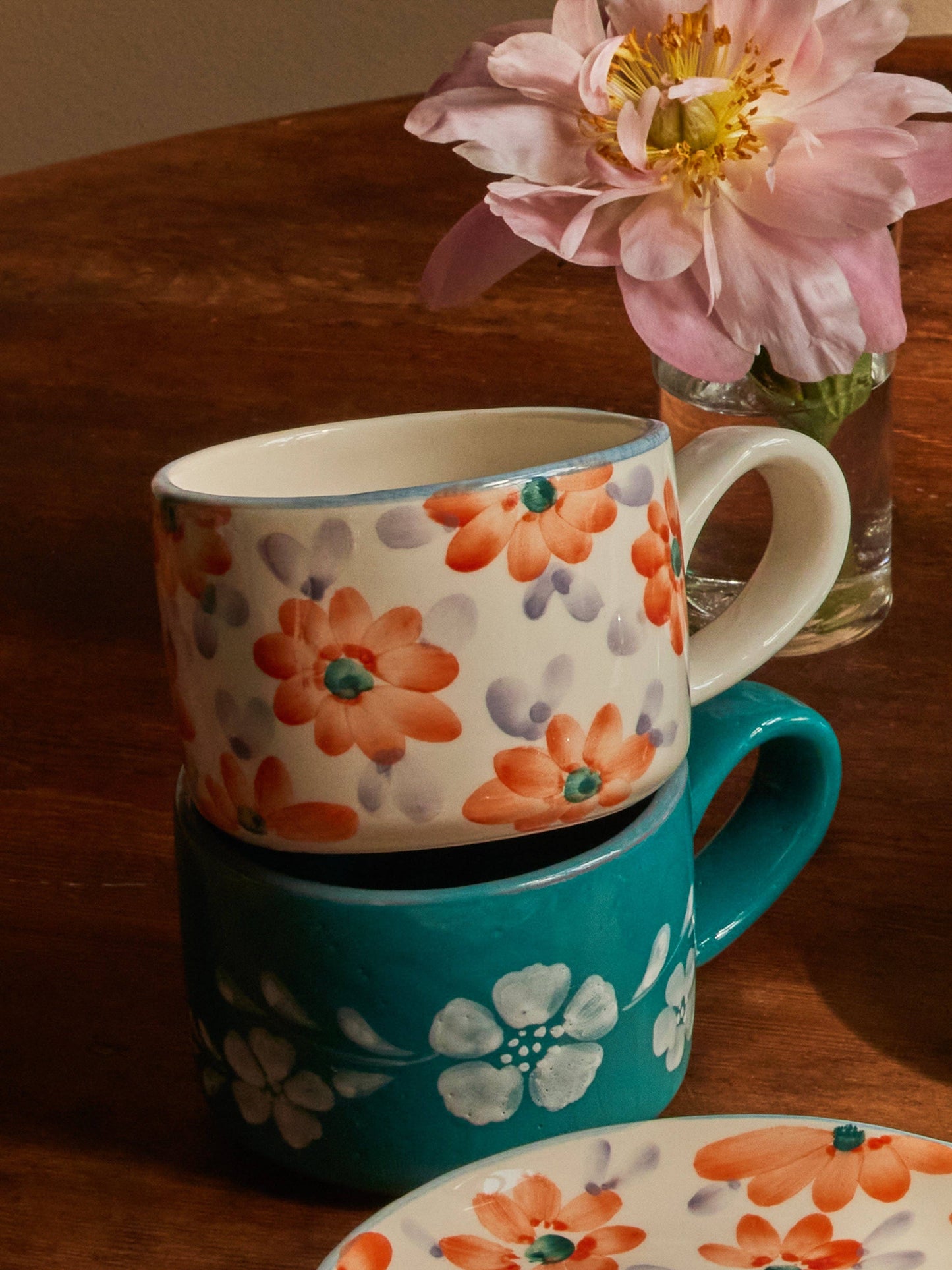 Hand Painted Florals Cappuccino Mug