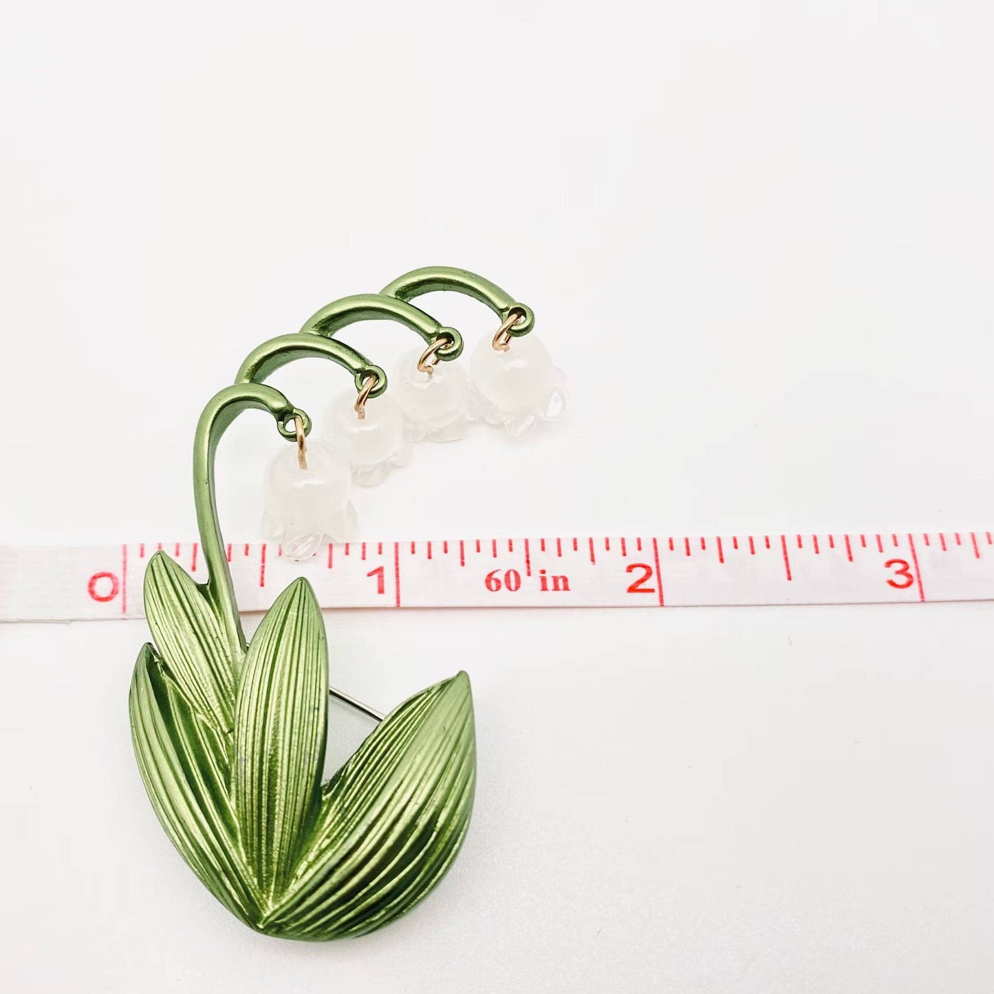 Vintage Glaze Lilies Flower Brooch