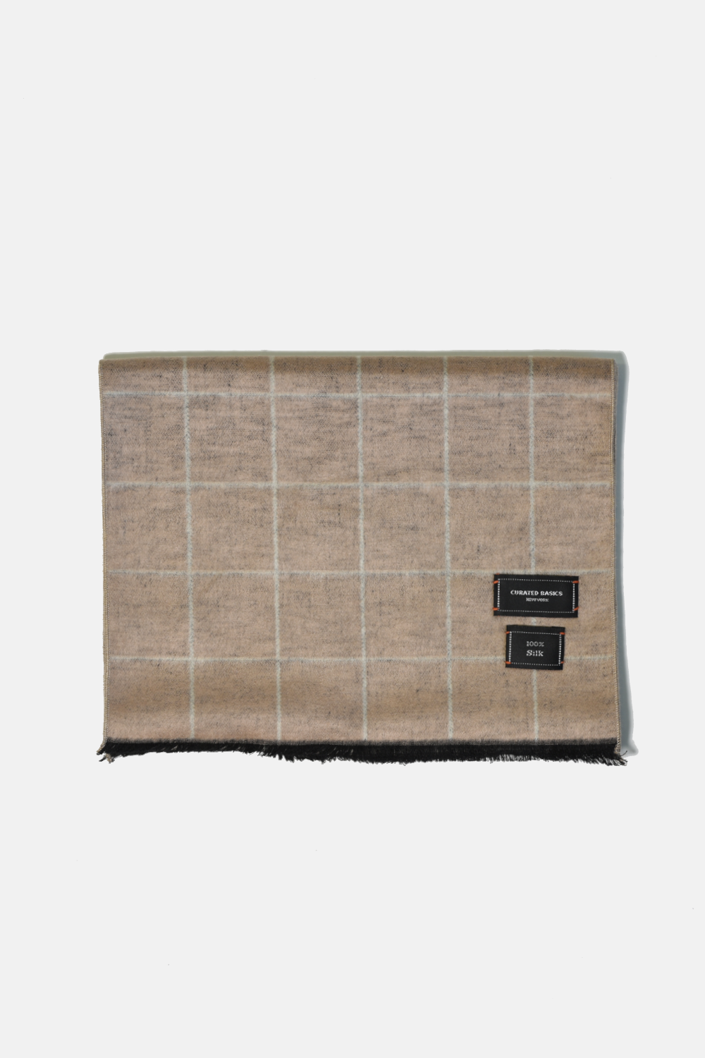 Brushed Silk Window-Pane Scarf