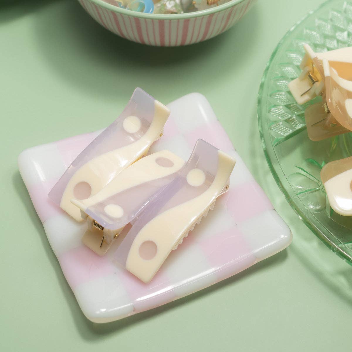 Lavender Purple Taro Mini Acetate  Alligator Hair Clip