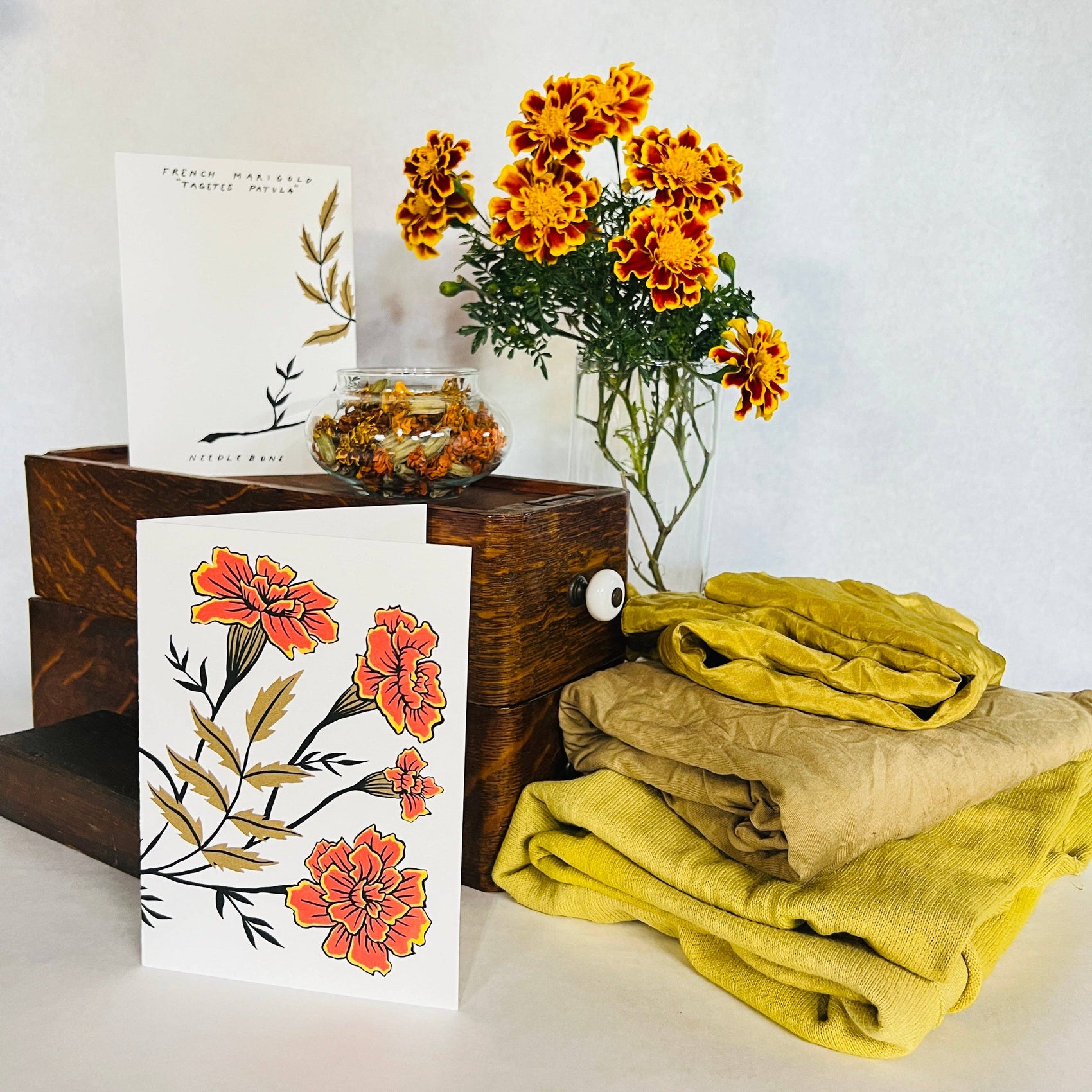 French Marigold 5x7 Card: Set of 5