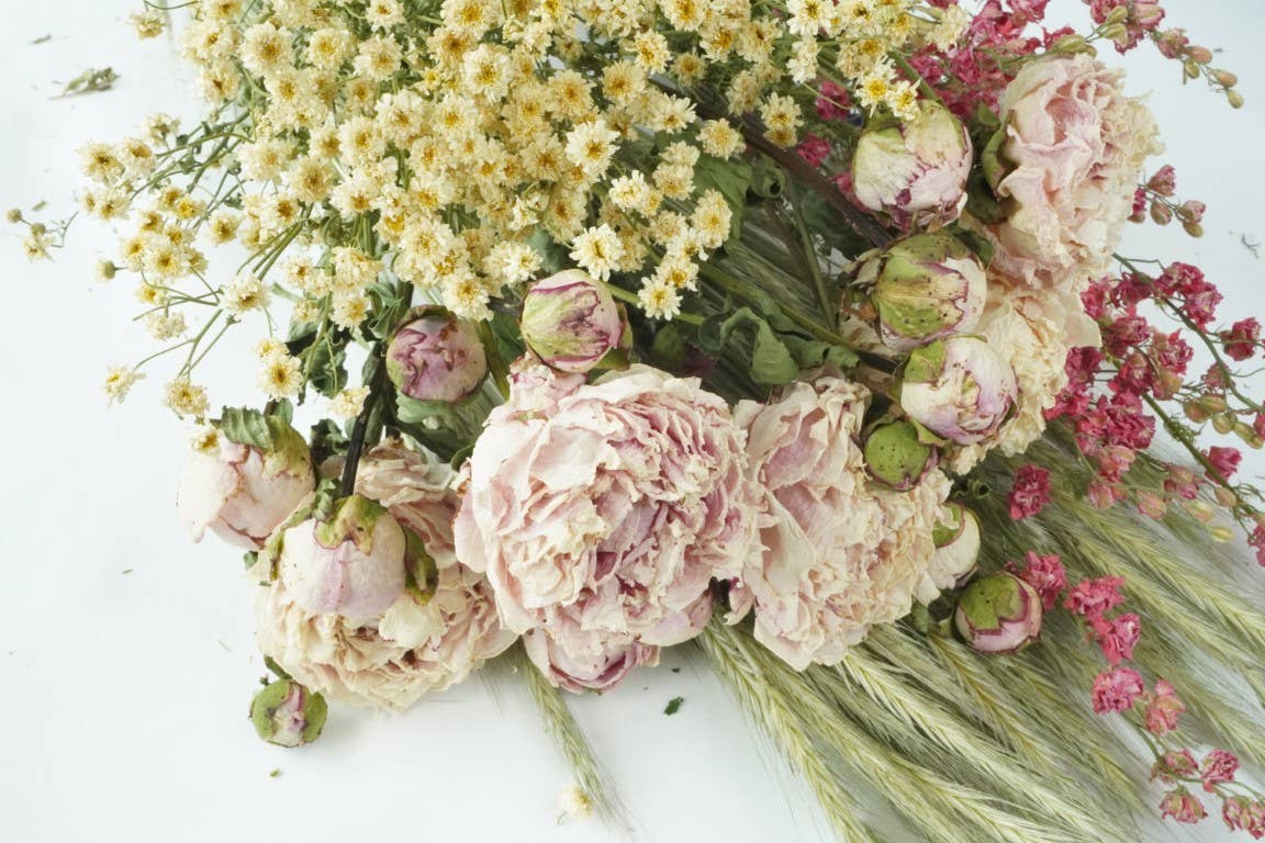 Larkspur-Dried-Pink, bunch of 10, dried flowers