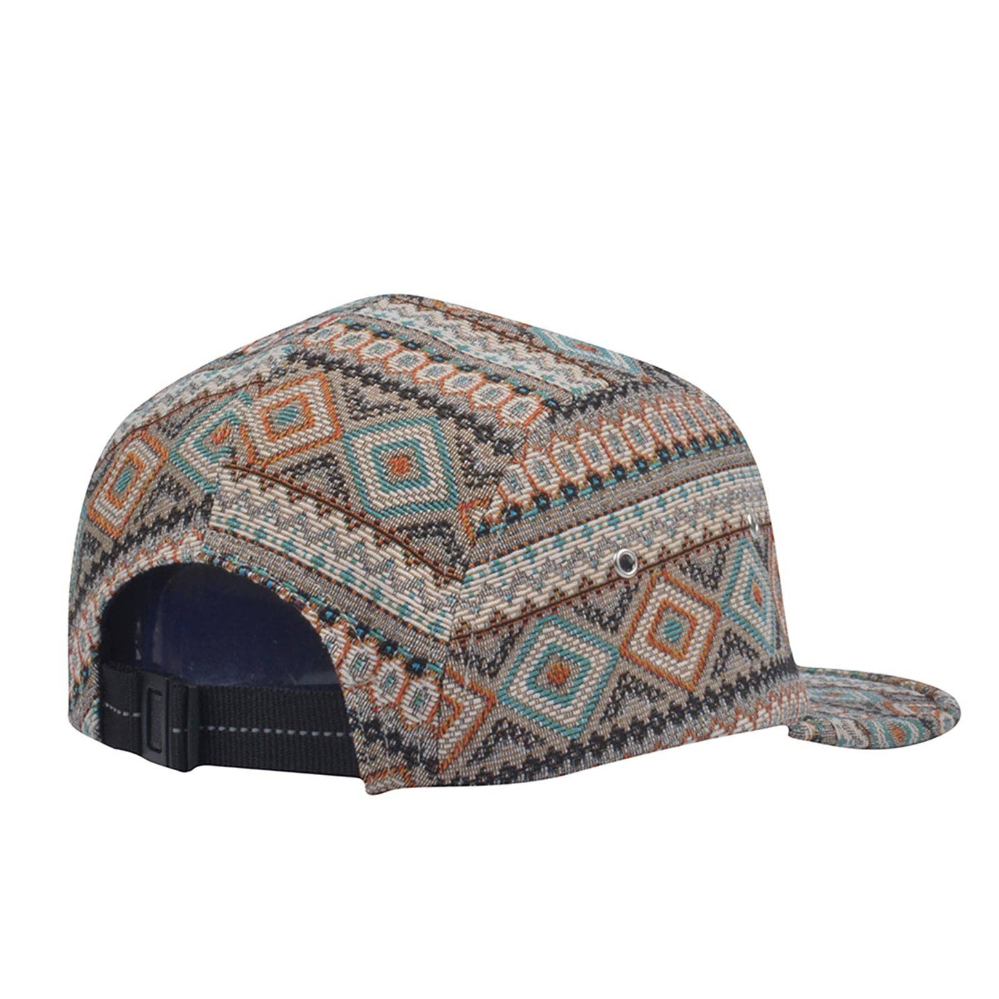 Hatphile Multi Color Jacquard 5 Panel Hat Camp Cap